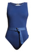 Shan Classique Belted high-neck one-piece